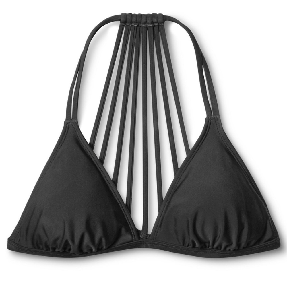 🍓 Xhilaration Black Swimsuit Strappy Triangle Bikini Top